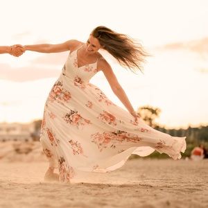 Lulus Floral Wrap Maxi Dress